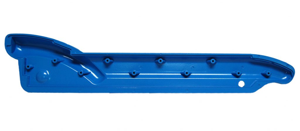 Blue Plastic part from RIM manufacturing